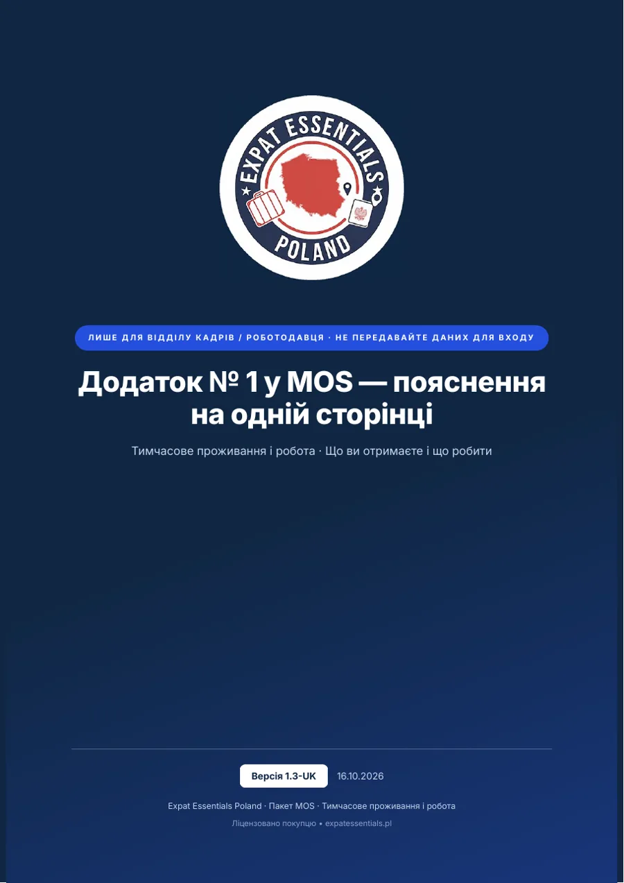 Пояснення MOS для відділу кадрів польською й українською